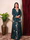 Blue indo-western set with Thread Work